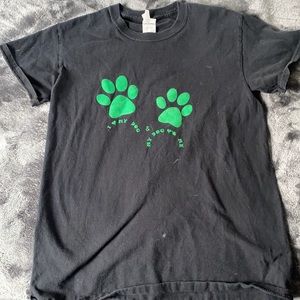 “I love my dog and my dog loves me “ black tee